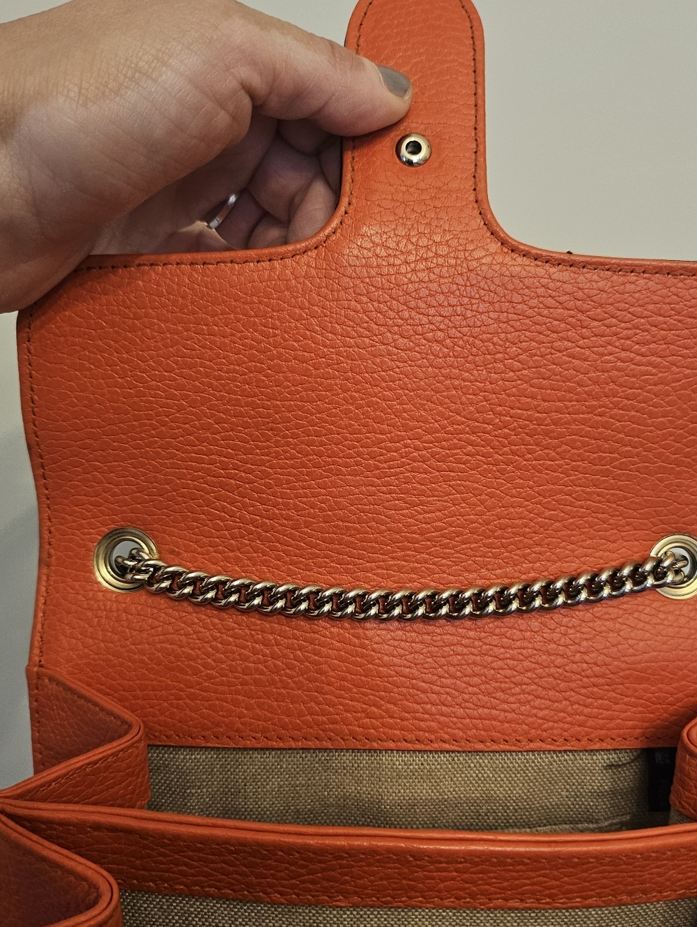 Gucci Interlocking G Dollar Calf Bag - Sun Orange - Picture 10 of 13
